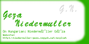 geza niedermuller business card